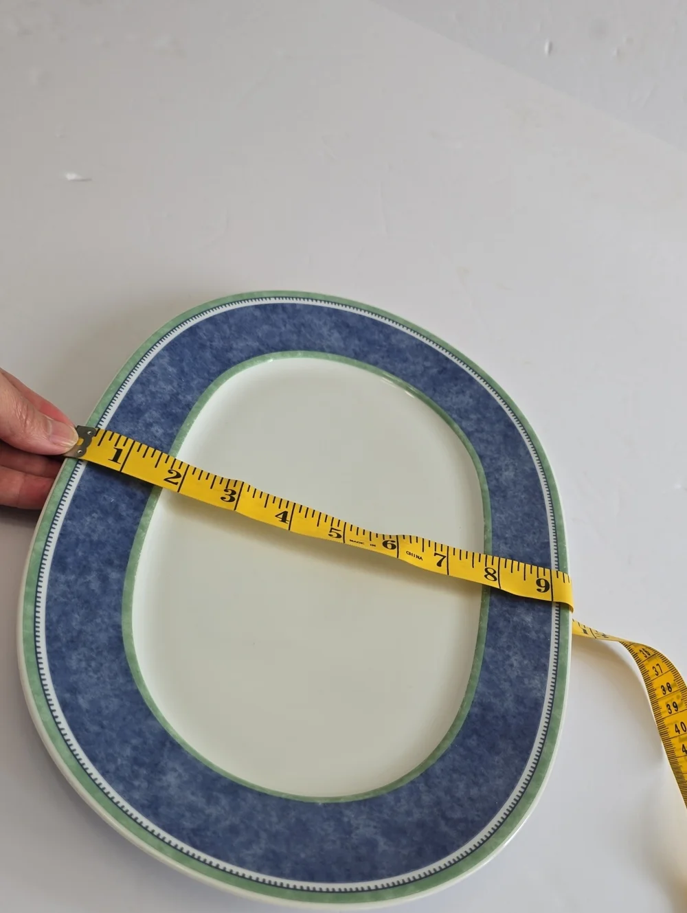 Villeroy & Boch Switch 3 Porcelain Oval Platter Blue Green Germany 13.75